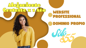 WebSite Profesional + alojamiento gratuito + dominio propio por 1 año